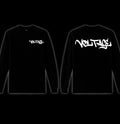 White logo, black long sleeve