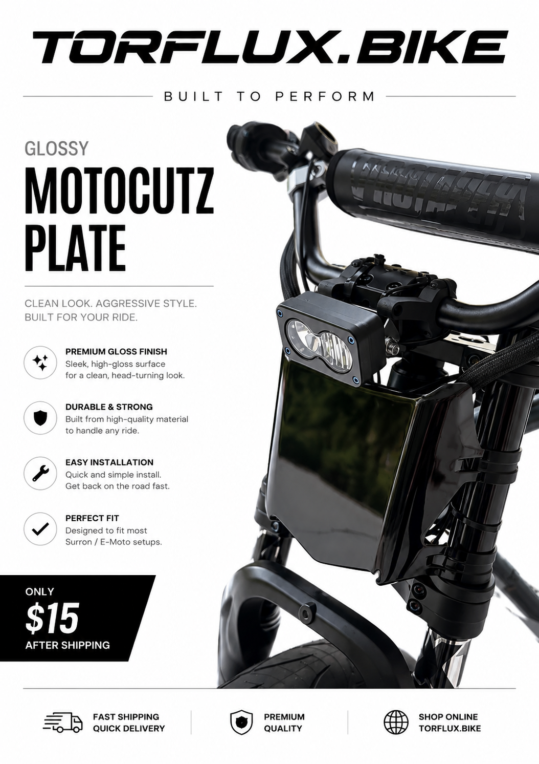 Glossy motocutz plate